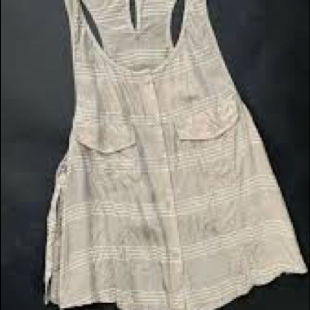 Alexander Wang button up top in Beige and white